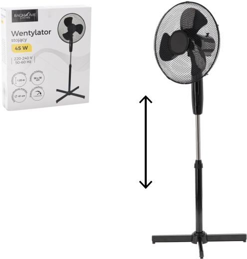 Stojanový ventilátor černý 45 W