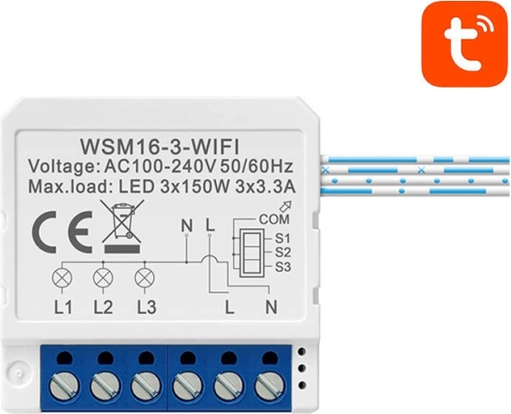 Chytrý spínací modul WiFi Avatto TUYA, 4kanálový – Tříkanálový