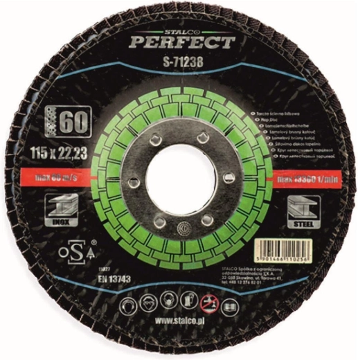 Lamelový brusný kotouč 125 × 22,23 mm, zrnitost 100, zirkonový Stalco