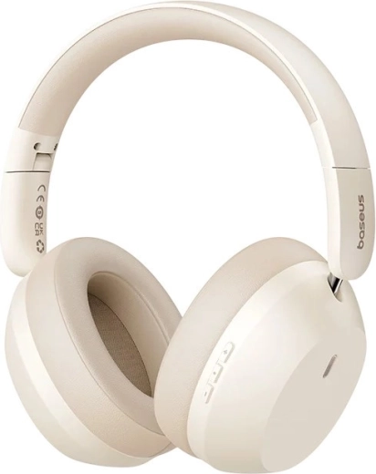 Baseus bass 35 max bezdrátová náhlavní sluchátka bluetooth 5.3 béžová