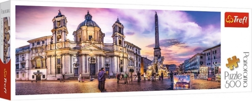 Puzzle 500 dílků panorama - Piazza Navona, Řím