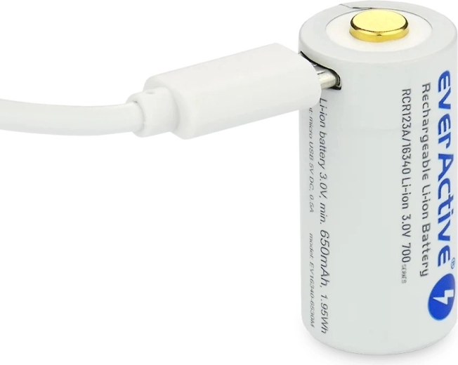 Nabíjecí akumulátor EverActive 16340 700 mAh s micro USB