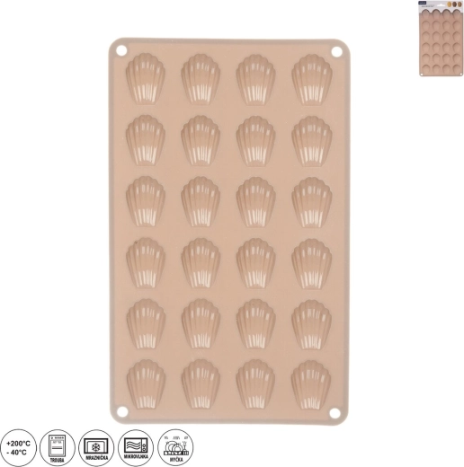Silikonová forma na mini mušličky 24 ks béžová