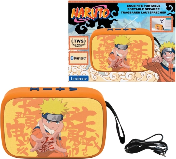 Přenosný Bluetooth reproduktor NARUTO s látkovým povrchem Lexibook