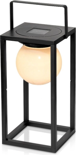 Solární LED zahradní lucerna černá 15 × 15 × 30 cm
