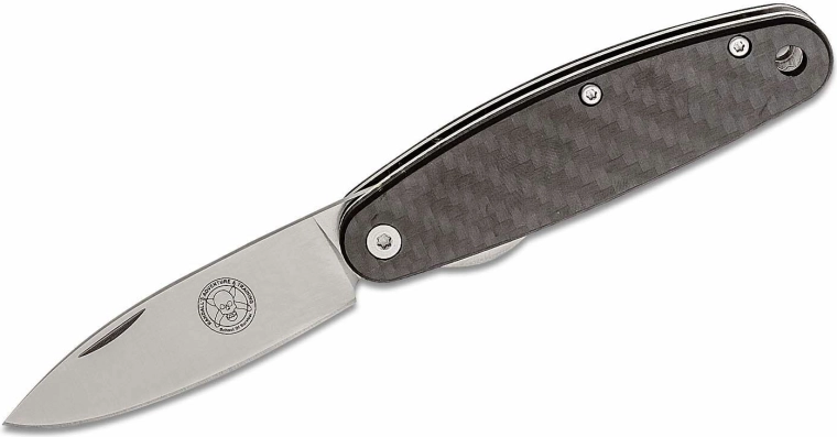 ESEE Churp Carbon kapesní nůž 6,8 cm, saténová čepel, uhlíkové vlákno