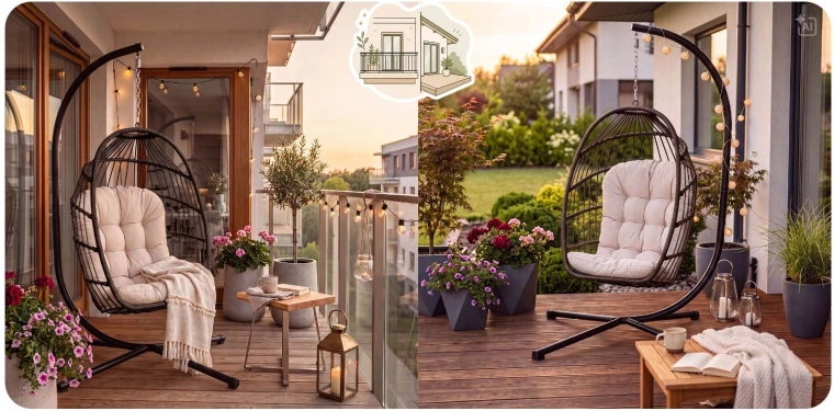 Stylový kokon pro balkon, terasu i interiér