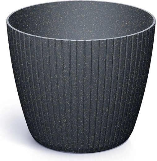 Květináč Lamia Eco Wood antracit 13,8 cm