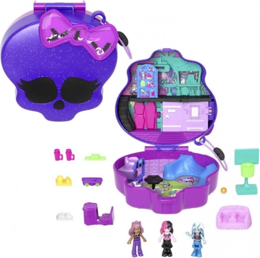 Polly Pocket kompakt Monster High lebka se skateparkem a školou
