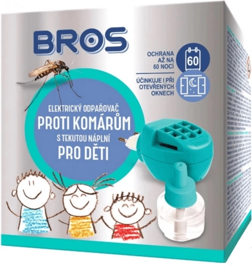 Bros elektrický odpařovač proti komárům s tekutou náplní pro děti