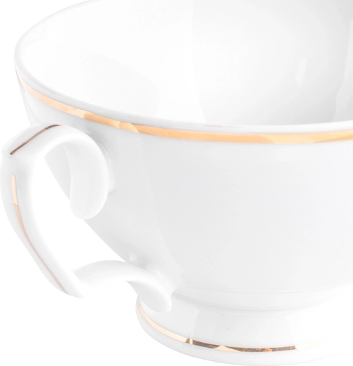 Elegantní zlatá linka a čistě bílý porcelán