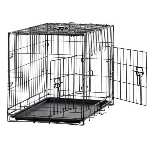 Skládací kovová kennel klec pro psa velikost L 76 × 45 × 51,5 cm