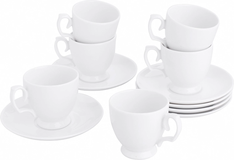 MariaPaula Klasyka bílá porcelánová sada na espresso 12 ks (6 šálků a 6 podšálků)