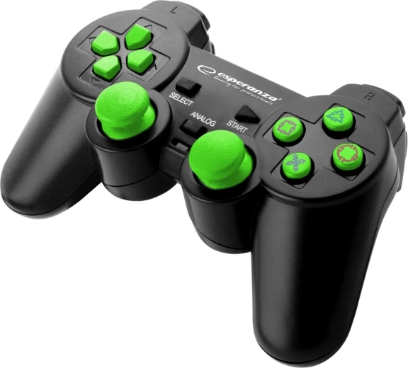 herní gamepad pro PS3 a PC USB – černý/zelený