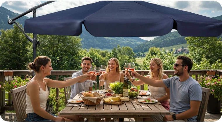 Široký stín bez překážek