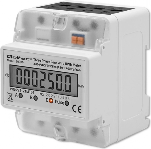 Třífázový digitální elektroměr na DIN lištu s LCD displejem