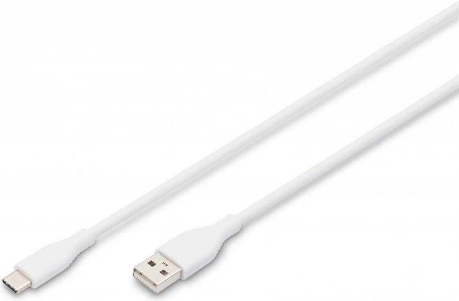 Silikonový kabel USB-A na USB-C 60W 0,5m bílý