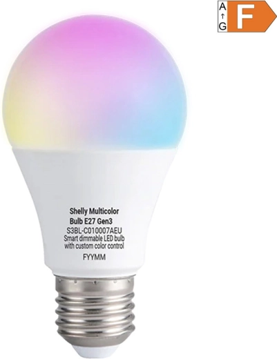 Shelly vícebarevná chytrá led žárovka Multicolor Gen3 e27