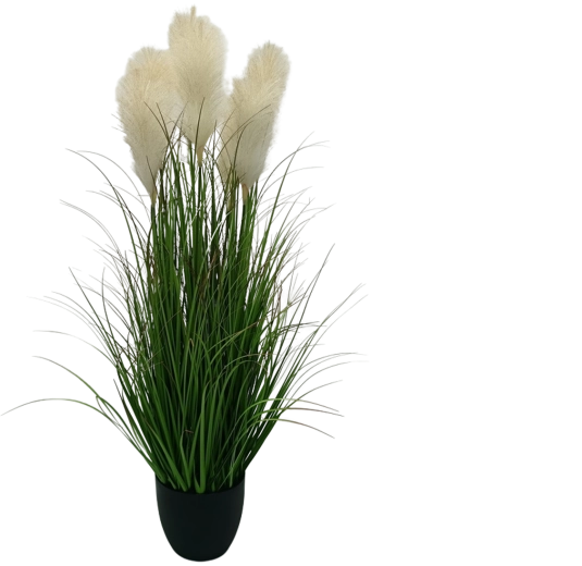 Garden Line umělá pampová tráva v květináči béžová 125 cm