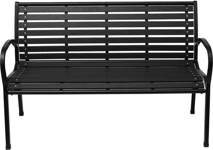 Zahradní lavice 126 cm s opěradlem premium, kovová - 1 kus