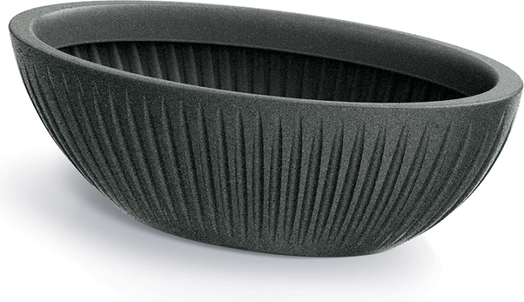 Oválný květináč Latia 58 cm černý granit