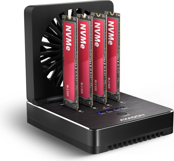 Axagon usb4 dokovací stanice pro 4× m.2 nvme ssd s offline klonováním