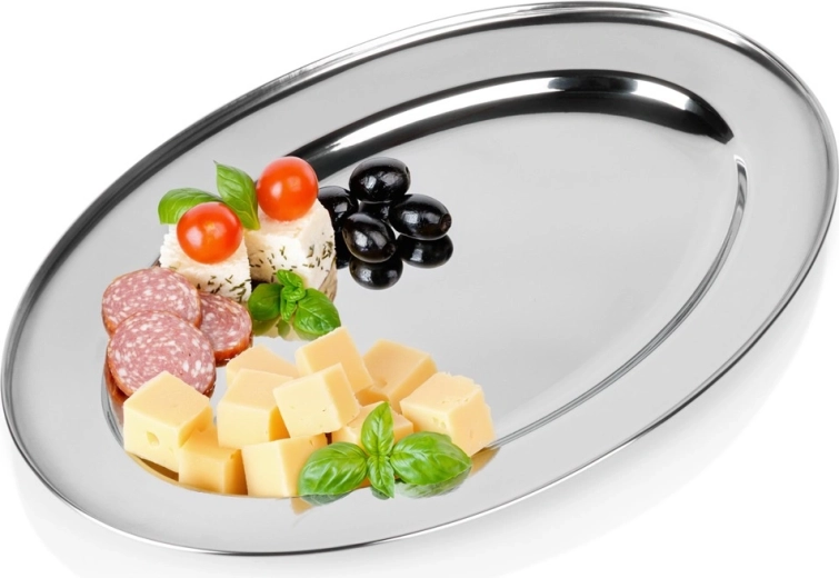 Oválný servírovací tác z nerezové oceli 40 × 27 cm Vilde