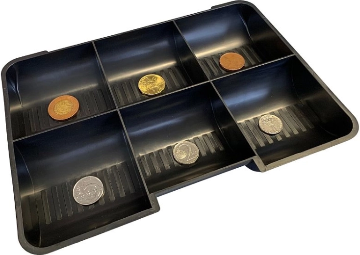 Přihrádka na mince pro rychlé třídění