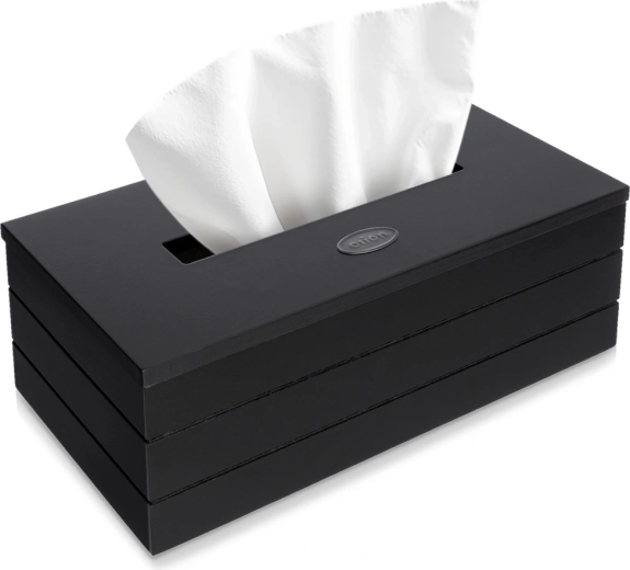 Černý box na papírové kapesníky Orion