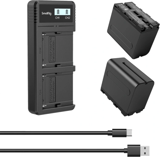 Sada dvou baterií SMALLRIG NP-F970 s duální nabíječkou