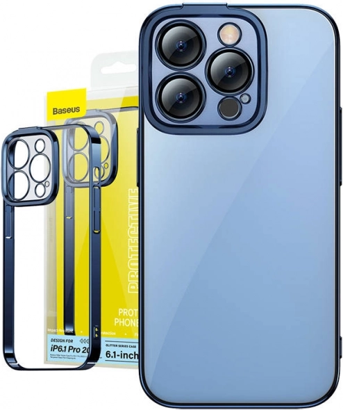 Pouzdro Baseus Glitter a Tvrzené Sklo pro iPhone 14 Pro