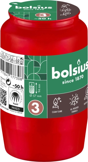 Náplň do hřbitovní lucerny Bolsius 50 hodin červená