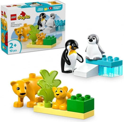 LEGO® DUPLO® 10442 Rodinky divokých zvířat: Tučňáci a lvi