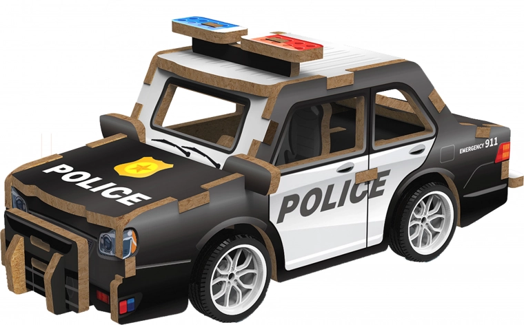 3D dřevěné puzzle policejního auta
