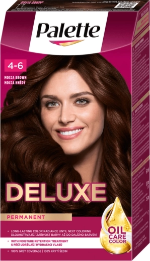 Palette Deluxe 4-6 moka hnědá, permanentní barva na vlasy 50 ml