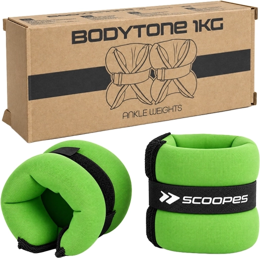 BodyTone zátěže na zápěstí 1 kg zelené - 1 kus