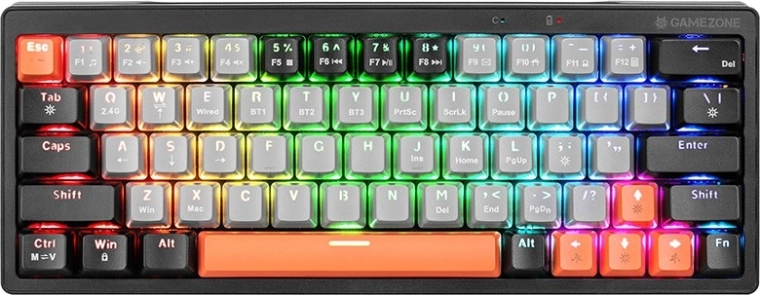 Mechanická herní klávesnice TRACER Gamezone EVO1 Hot Swap 63, RGB, 60%