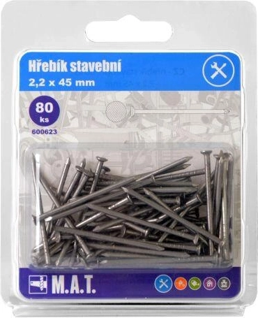Stavební hřebíky 45 × 2,2 mm, 80 ks