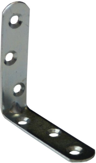 Montážní úhelník s prolisem 70 × 18 × 2 mm, bílý pozink, 15 ks