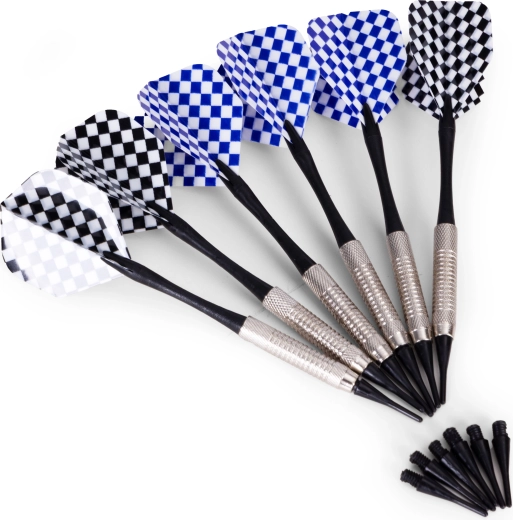 Kompletní sada se 6 šipkami a náhradními hroty