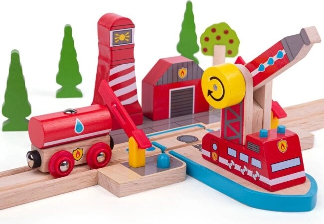 Dřevěná sada záchranářů Bigjigs Rail Hasiči