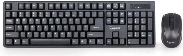 Gembird bezdrátová sada klávesnice a myši černá