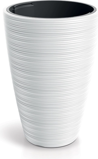 Květináč Vena Round 34,9 cm bílý s vložkou