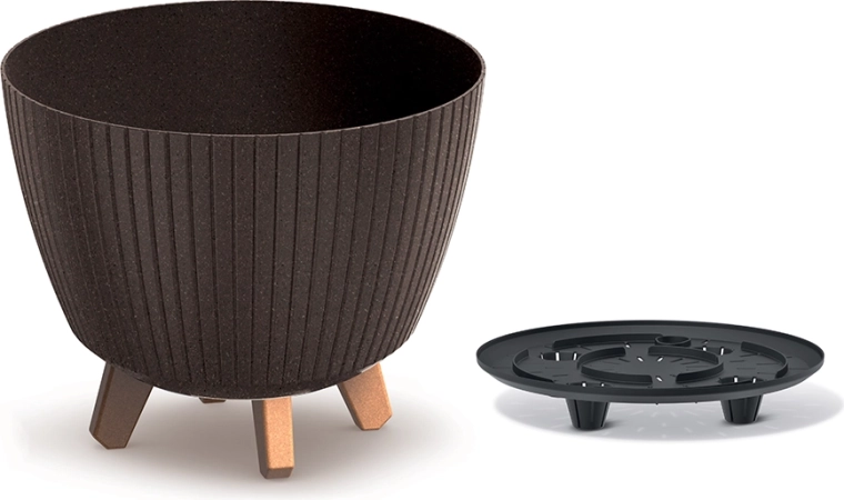 Květináč Lamia Eco Wood 28,8 cm – káva