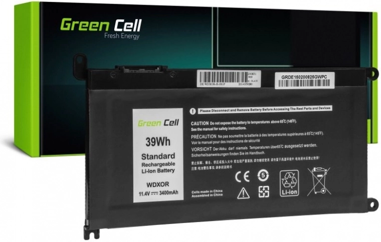 Baterie Green Cell pro Dell WDXOR 11,4 V 3400 mAh