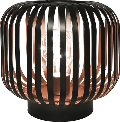 Solight kovová oválná lucerna s micro LED, teplá bílá, měděná