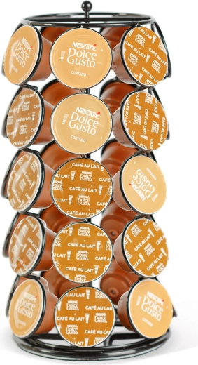 Kovový otočný stojan na 35 kapslí Dolce Gusto černý