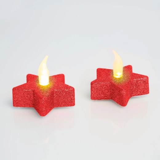 LED čajová svíčka ve tvaru hvězdy - 1 kus