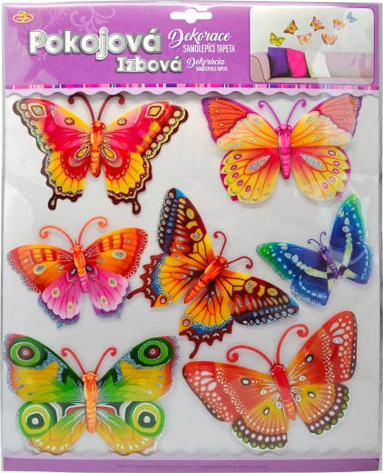 Samolepky na zeď s 3D efektem motýlů, sada 12 ks