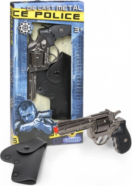 Kovový policejní revolver s pouzdrem Gonher